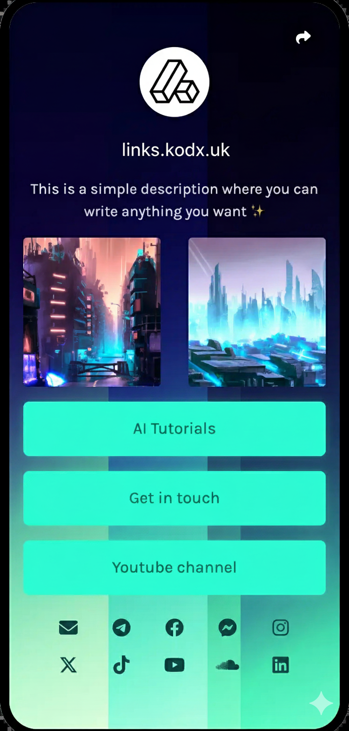 Screenshot of biolink page examples